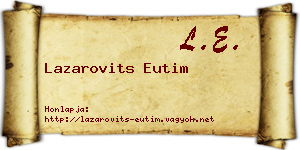 Lazarovits Eutim névjegykártya